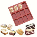 1PC Silicone MINI Loaf Pan 12-CAVITIES Bread Brownie Mold Cornbread Chocolate Cheesecake Baking Tray Rectangle Handmade Soap Mou