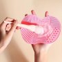 Silicone Apple Wash Brush Pad Portable Beauty Makeup Brushes With Suction Cups Cleaning Tools Silicone Wash Brush Pad