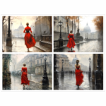 Tear Resistant Deco Print A6 Lady In Red