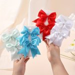 4PCS Fashion And Colorful Polyester Fiber Bowknot Hair Clips Perfect Hair Accessories For Gifting Or Daily Wear