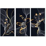 Abstract Black And Gold Wall Art Canvas Print Set Of 3