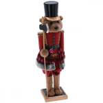 Nutcracker 22X18X75CM Bear In Red And Gold Clothing With Black Hat