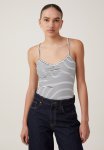 Cotton On Emily Ballet Back Bodysuit - Crisp Stripe Natural White & Black