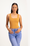 Thandi Square Neck Bodysuit - Brown Sugar - S