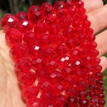 60-120PCS 4-14MM Clear Red Crystal Faceted Wheel Glass Loose Spacer Beads For Jewelry Making Diy Special Fashion Bracelet Neckla