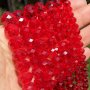 60-120PCS 4-14MM Clear Red Crystal Faceted Wheel Glass Loose Spacer Beads For Jewelry Making Diy Special Fashion Bracelet Necklace Craft Supplies