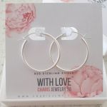 Addison 925 Sterling Silver Round Hoop Earrings Size 30MM