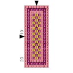 Pink & Purple Rectangle Key Ring 10 X 3.4CM