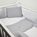 Cabbage Creek 5 Piece Young Worldcot Linen Set: Bear - Grey