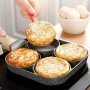 1PC Four-hole Fried Egg Pot Household Non-stick Fry Pan For Egg Pancake Maker Egg Burger Pan With Wooden Handle