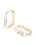 Mixed Metal Plated Diamante Small Carabiner Huggie Earrings