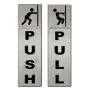 Decor Black & Silver 2D Flat Push & Pull Wooden Door Signs 2PC - 17.8CM