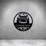 Jeep With Custom Text - 300MM Matt Silver