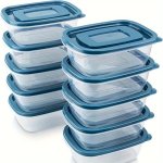5-PIECE Reusable Food Storage Container Set With Leakproof Lids - Bpa-free Plastic Meal Prep Boxes For Kitchen Office School & P