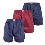 Men&apos S 3 Pack Gingham And Paisley Woven Boxer