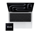 Macbook Pro 14-INCH M3 8-CORE Cpu 10-CORE GPU-8GB RAM-512GB SSD 2023 - Silver- Grade A Certified Pre-owned Low Cycle Count
