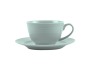 Embossed Lines Cups & Saucers Set Of 4 Mermaid Mist