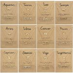 Golden-plated 12 Zodiac Symbols Retro Alphabet Star Map Pendant Necklace Cross-border Best Selling Constellation Card Three-piec