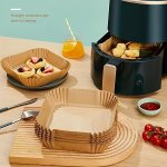 50PCS Non-stick Air Fryer Liners - Square Easy Cleanup For Baking Roasting & Microwave Cooking - Healthier Kitchen Accessories A