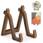 Anboxit Plate Display Stand 8 Inch Plate Holder For Displaying Decorative Picture Frame Dish Photo Plaque Platter Wood Stand