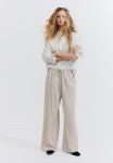 Wide Pull-on Trousers - Beige