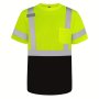 1PC Safety Shirts For Men Class 3 High Visibility Shirts With Pocket Hi Vis Reflective Shirts For Men Women Short Sleeve Construction Work Shirts