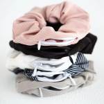 Striped Hair Scrunchies - Pink