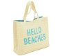 Cute Straw Beach Bag - Hello Beaches Multipurpose Bag White 13 L