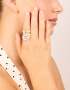 Mixed Metal Plated Diamante & Chunky Wave Diamante Rings 3-PACK - M/l