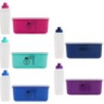 Plastic Lunch Box & Bottle Set 2-PIECE Colour May Vary