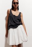 Button-top Vest Top - Dark Grey