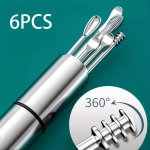 6PCS Stainless Steel Ear Wax Removal Kit - Gentle & Effective Cleaning Tools Battery-free Ear Wax Removal Tool Ear Cleaner