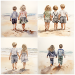 Tear Resistant Deco Print Beach Kids 4'S
