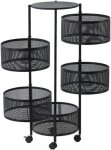 Stainless Steel Kitchen Vegetable Rotating Shelf Floor Fruit And Vegetable Storage Rack Storage Basket