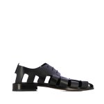 Lace-up Leather Sandals -black