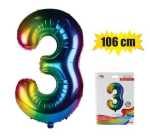 Balloon Helium Foil Rainbow 3 106CM F-04 Marketplace Brits Bros