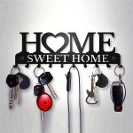 1PC Metal Key Holder For Wall Mount - Sweet Home Organizer And Decorative Hanger For Front Door Kitchen Store House Work Car And