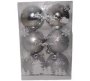 6PACK Silver Snow Flake Christmas Balls Hanging Ornaments Christmas Tree Decoration For Indoor Use Pack Of 6