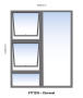 Top Hung Aluminium Window Charcoal PTT1215 2 Vent W1200MM X H1500MM