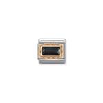 Composable Link Black Cz In Rose Gold