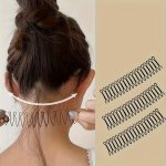 3PCS Multifunctional Hair Comb Shattered Hair Organizer Hair Hoops Inverted Comb Back Head Scoop Fixed Hair Card Headwear Shatte
