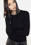 Long-sleeved Jersey Top - Black