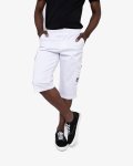 Soviet Mens Comets Clam Digger Cargo Shorts In White - White 34