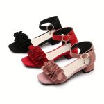 Trendy Elegant Solid Color Open Toe Sandals For Girls Breathable Lightweight Dress Shoes For Performance Party Spring