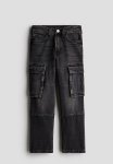 Loose Fit Straight Leg Jeans - Dark Denim Grey
