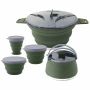 Set Of 5 Foldable Collapsible Silicone Pots Camping Cookware