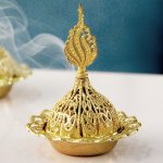 1PC Creative Golden Iron Incense Holder MINI Middle East Incense Burner St Patrick's Day Easter Decor Aesthetic Room D Cor Sprin