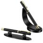 Ezymivs 2PCS Acrylic Pen Display Stand Black Acrylic Single Pen Holder Fountain Pens Holder Paintbrush Drying Rack For Home Office