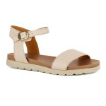 Shebelle Leather Basic Footbed Sandal - Cream - 8