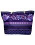Fino Exotic Maxi Canvas Beach Bag - Purple & Navy Blue